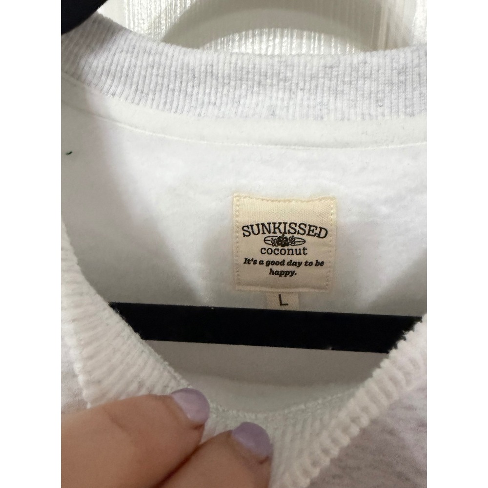 Sunkissed Coconut Friday Night Lights Football Star Sleeve Sweatshirt Gray L - Picture 4 of 5